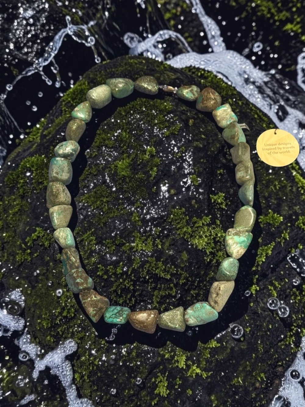Vintage South Sun Green Turquoise Nugget Necklace